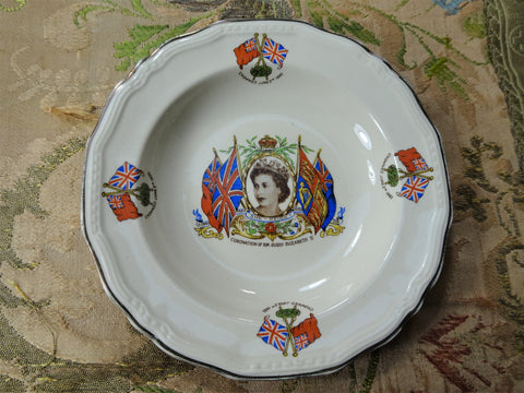 BEAUTIFUL Elizabeth II Coronation Dish, English Alfred Meakin China,Lovely Colors,Collectible Royalty China,The Crown,Royalty Commemoratives
