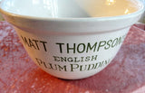 FABULOUS Antique English Green Text Plum Pudding Bowl Quick Cooker Matt Thompson's English Adams and Sons Victorian Advertising kitchenalia Collectible