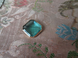 UNIQUE Antique Faceted Blue Glass Brooch, Beautiful Glass Brooch, Collectible Vintage Jewelry