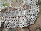 CHARMING Hand Made Lace Collar, Antique Collar, Beige Lace Collar, Perfect Over Sweaters,Heirloom Sewing Project