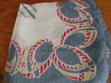 1940s UNIQUE Geometric Style Hanky,Handkerchief to Frame,Vintage Linen Printed Hanky,Collectible Vintage Hankies