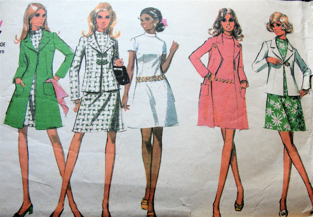 MOD 1960s Dress and Coat or Jacket Pattern McCALLS 2236 Classy A Line Dress Bust 34 Vintage Sewing Pattern