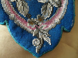 BEAUTIFUL Antique Victorian Glass Beadwork and Needlepoint Wall Pocket, Lovely Colors, Perfect To Hang or Frame,Victoriana