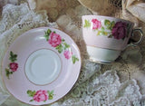 PRETTY Vintage English Colclough Tea Cup and Saucer PINK ROSES for Bridal Luncheons,Showers,Hostess Gift, Bridesmaid Gift, Wedding, Alice in Wonderland Tea Party