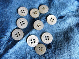 ANTIQUE Victorian Tiny Carved Mother of Pearl Buttons, Set of 12, Perfect For Dolls, Baby Clothes, Fine Heirloom Sewing, Collectible Buttons