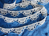SWEET Antique French Lace, TINY Cotton Trim, Dainty Lace, Doll Size, Baby Bonnets, Bridal Heirloom Sewing,Collectible Lace