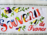 BEAUTIFUL 1917 WW I Silk Embroidered Souvenir Postcard  Greeting Card from France