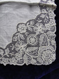 Beautiful Antique Lace Hankie BRIDAL WEDDING HANDKERCHIEF Hanky Fancy Wide Lace Perfect Bride to Be Present