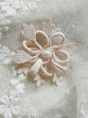 RESERVED ANTIQUE 1920s Swiss Lace Flower Applique Flapper Floral SalesMans Sample Millinery Hats Bridal Vintage Wedding