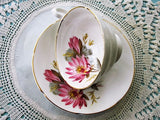 CHARMING Teacup and Saucer Royal Grafton English Bone China Sweet PINK Vintage Cup and Saucer Tea Time China