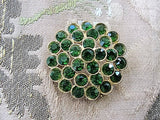 STUNNING Vintage Signed Czech Emerald Green Rhinestone Brooch Dazzling Pin Costume Jewelry