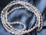 1950s BEAUTIFUL Swarovski Cut Crystal Opera Length Necklace Aurora Borealis Cut Beads 46 inches Length Vintage Jewelry