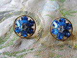 STUNNING CornFlower Blue Vintage CORO signed Earrings Screw Back Vintage Costume Jewelry