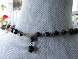 GLITTERING Vintage Black Glass French Jet Bead Necklace Gorgeous Faceted Beads Vintage Costume Jewelry