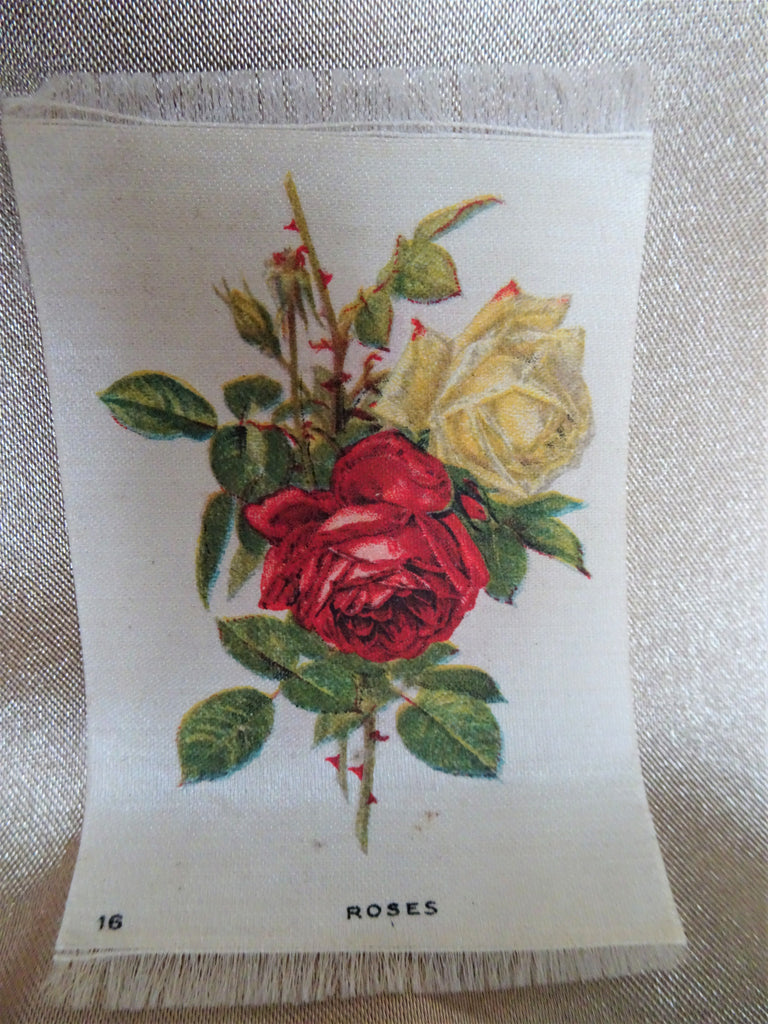 BEAUTIFUL Antique Printed Silk Flowers, Roses,Floral Silks, Antique Quilt Silks, Craft Silks,For Fine Sewing Quilting Projects or Frame It For Shabby Chic Romantic Cottage Décor