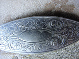 RARE Silver Antique Engraved TATTING Shuttle For Tatted Lace Making Authentic Old Beautiful Condition Needlework Sewing Tool