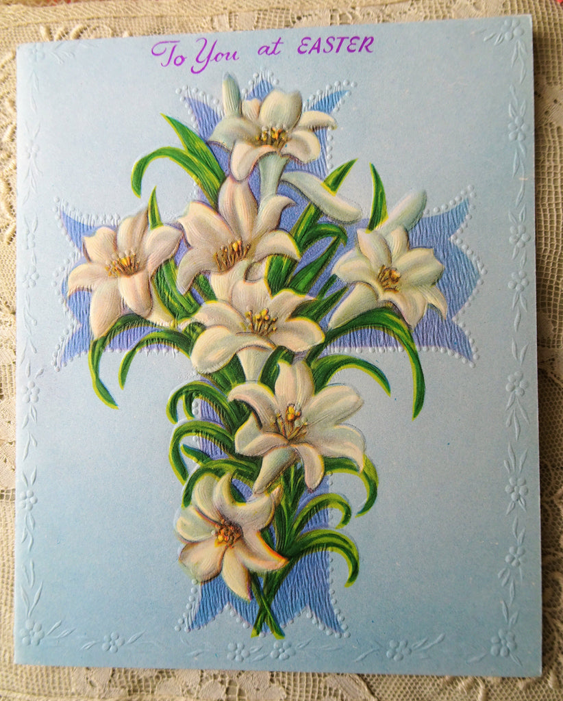 Beautiful Vintage Easter Embossed Greeting Card, Lovely Colors, Collectible Vintage Greeting Cards