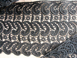 ANTIQUE French Black Lace Trim Yardage 6.5 inches Wide Beautiful Original Lace Never Used Great For Victorian Costumes Civil War Dress Heirloom Sewing Collectible Lace