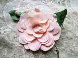 GORGEOUS Antique Large Pink Flower Corsage,1930s Roses Corsage,Vintage Millinery Flowers, Fabric Flowers, Photo Prop,Wedding Floral, Collectible Fabric Flowers
