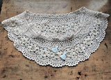 BEAUTIFUL Large Irish Crochet Lace Collar, Very Pale Baby Pink, Lovely Unique Hand Work, Heirloom Sewing, Collectible Vintage Collars