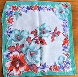 1950s COLORFUL Vintage Printed Hanky Handkerchief Perfect To Frame or Give As Gift Collectible Printed Hankies