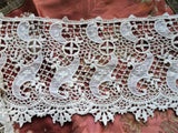 RESERVED GORGEOUS Antique FRENCH Fine Lace Trim Flounce,Intricate Pattern For Bridal Dress,Dolls,Flapper Dress,Heirloom Sewing Antique Textiles