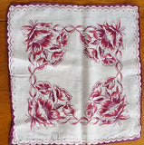 LOVELY 1940s Vintage Printed Hanky Handkerchief Hankie Collectible Hankies