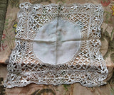 BEAUTIFUL Antique Maltese Lace Silk Handkerchief Hanky,Perfect For Bride,Special Wedding Hankie,Collectible Vintage Hankies