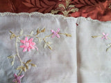 BEAUTIFUL Antique Embroidered Silk Handkerchief Hanky,Perfect For Bride,Special Wedding Hankie,Collectible Vintage Hankies