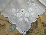 Beautiful WEDDING Hanky Exquisite Embroidery Handkerchief Bridal Hankie Stunning Roses Embroidery,for Collector or Bridal Heirloom