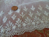 BEAUTIFUL Antique French Netted Lace Flounce Trim,Delicate Pattern, Ideal For Dolls,Bridal Dress,Fine Heirloom Sewing, Collectible Vintage Lace