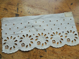 LOVELY Antique French or Swiss Embroidered Lace, Doll Size, Salesmans Sample, Bridal, Flapper Era,Downton Abbey, Gatsby ,Collectible Trims