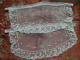 BEAUTIFUL Victorian French Netted Lace Cuffs, Embroidered,Perfect For Dolls,Bridal Dress,Fine Heirloom Sewing, Collectible Antique Lace