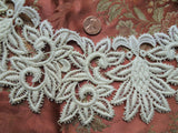 RESERVED BEAUTIFUL Antique Large Applique, Raised Embroidery Lace Applique or Collar,Victorian,Edwardian,Antique Lace,Wedding Gowns,Collectible Lace