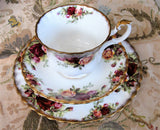 CHARMING Royal Albert Old Country Roses China Trio, Tea Cup, Saucer and Tea Plate Set,English Bone China, Tea Time, Collectible Teacups