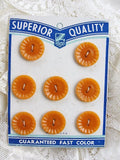 LOVELY Vintage 1930s Buttons, Set of 8, Bakelite Early Plastic, New Old Stock, Original Display Card Collectible Vintage Buttons