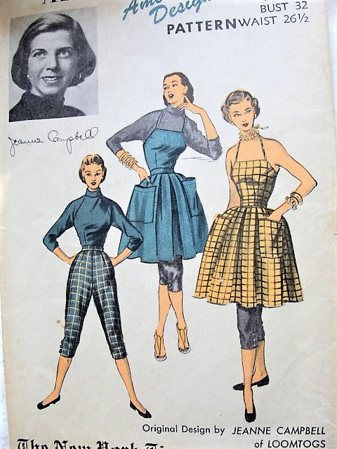 50s Halter Apron Dress Capri Pants and Blouse Pattern