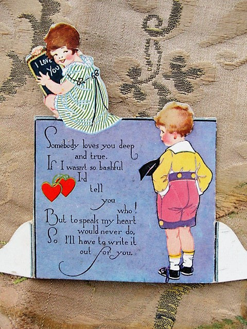 Vintage Valentine's Day Postcard with Lovely Lady in Heart - Ruby Lane
