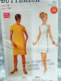 1960s Butterick 4702 Misses Slim Dress Pattern Asymmetric Front Seam Interest Bust 36 Vintage Sewing Pattern UNCUT