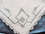 Beautiful Vintage Lace Hankie BRIDAL WEDDING HANDKERCHIEF Hanky Fancy Lace lovely Hand Embroidery Openwork Perfect Bride to Be Present