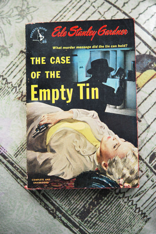 1940s Pulp Murder Mystery Pocket Book 619 The case of the Empty Tin Erle Stanley Gardner cover art by  Baryé Phillips vintage