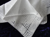 VINTAGE Wedding Handkerchief Art Deco Drawn Thread and Applique Beautiful Bridal Hankie Stunning Madeira  Linen Hand Rolled Edge Hanky