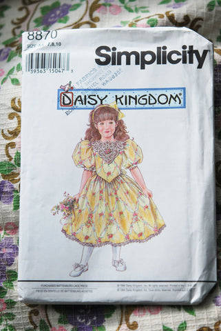 90s Retro Daisy Kingdom Simplicity Pattern 8870 little girl's dress sewing pattern cosplay kawaii princess dress lolita