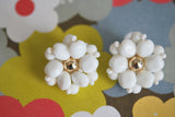 Vintage 1950s MILK GLASS Earrings Pretty Style Vintage Costume Jewelry