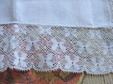 Vintage BRIDAL WEDDING Handkerchief Irish Linen WIDE Lace Hankie Special Bridal Hanky,Collectible Lace Hankies,Something Old