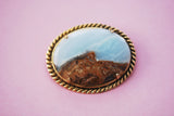 1960s Vintage Agate Stone Brooch Jewelry