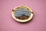 1960s Vintage Agate Stone Brooch Jewelry