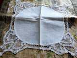 BEAUTIFUL Antique Lace Hankie BRIDAL WEDDING Handkerchief Hanky Battenberg Lace Perfect Bride to Be Bridal Wedding Something Old Present