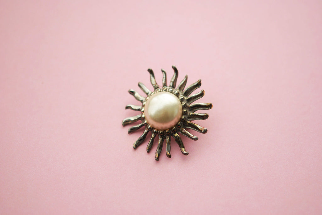 1950s Vintage Starburst Brooch Pin Costume Jewellry Retro Jewelry