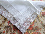 Vintage BRIDAL WEDDING Handkerchief Irish Linen WIDE Lace Hankie Special Bridal Hanky